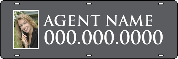 Distinctive Collection agent photo sign rider, 24 GA steel 6h x 18w