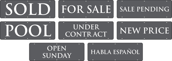 Distinctive Collection message sign rider, 24 GA steel 6h x 18w