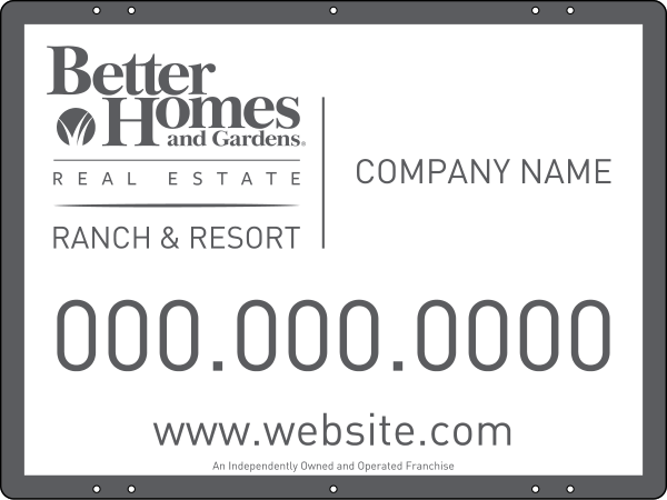 Ranch and Resort sign panel, 24 GA steel 18h x 24w