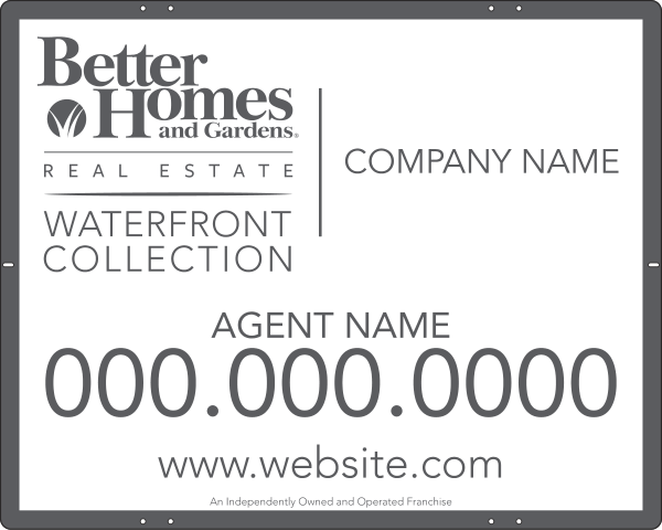 Waterfront Collection real estate agent panel, 24 GA steel 24h x 30w