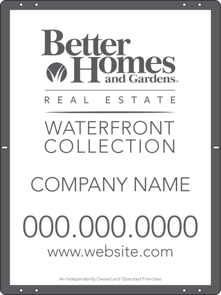 Waterfront Collection real estate sign panel, 24 GA steel 24h x 18w