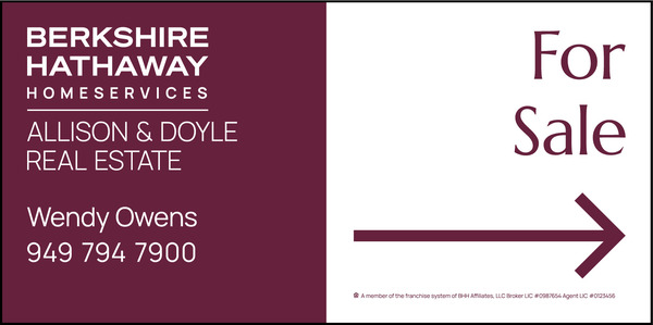 Agent For Sale Sign Panel, 12h x 24w, 4mm Corrugated Plastic