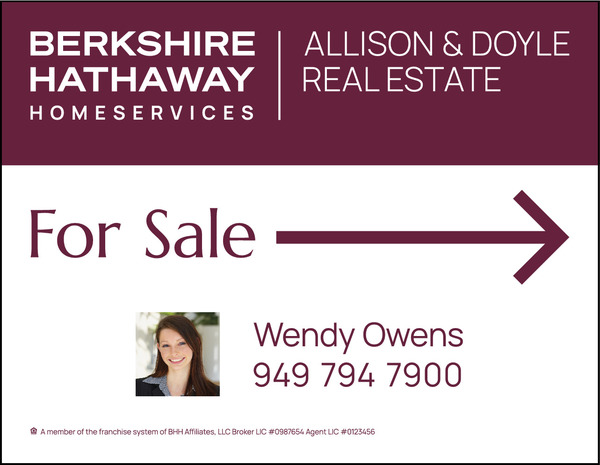 Agent Photo For Sale Sign Panel, 14h x 18w, 4mm Corrugated Plastic