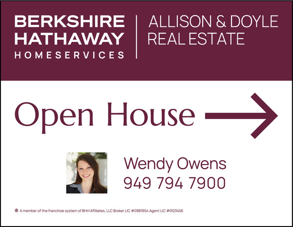 Agent Photo Open House Sign Panel, 14h x 18w, 4mm Corrugated Plastic