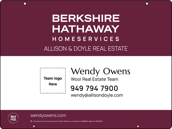 Hanging Team Logo Sign Panel, 18h x 24w, Steel