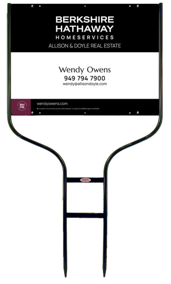 Round Rod Frame and Agent Sign Panel Unit, 18h x 24w, Steel