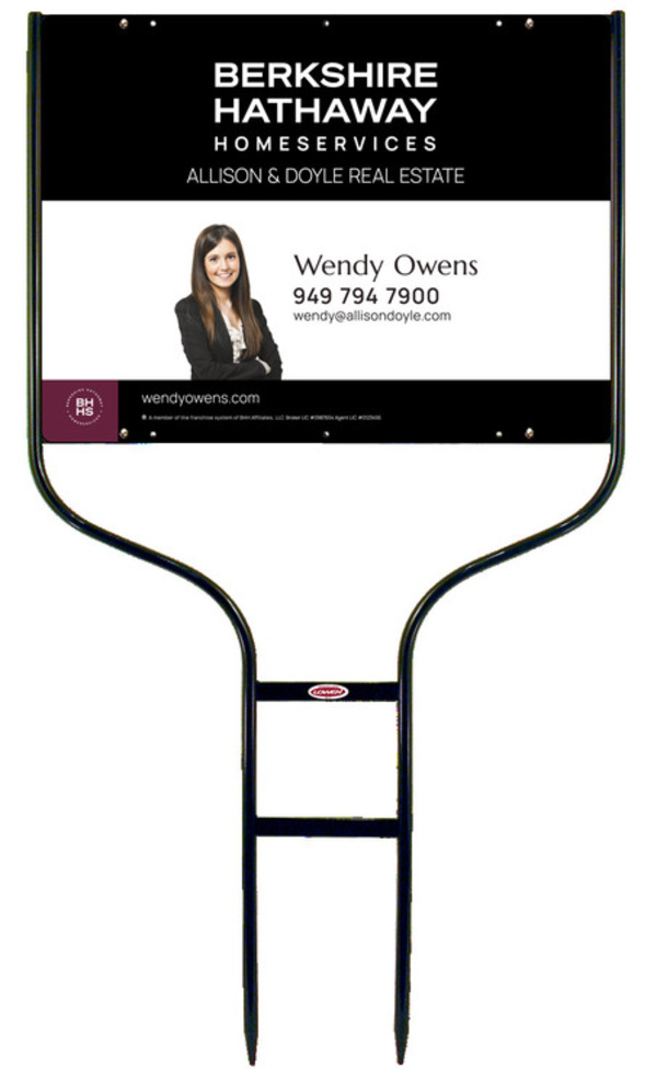 Round Rod Frame and Cut Out Photo Sign Panel Unit, 18h x 24w, Steel