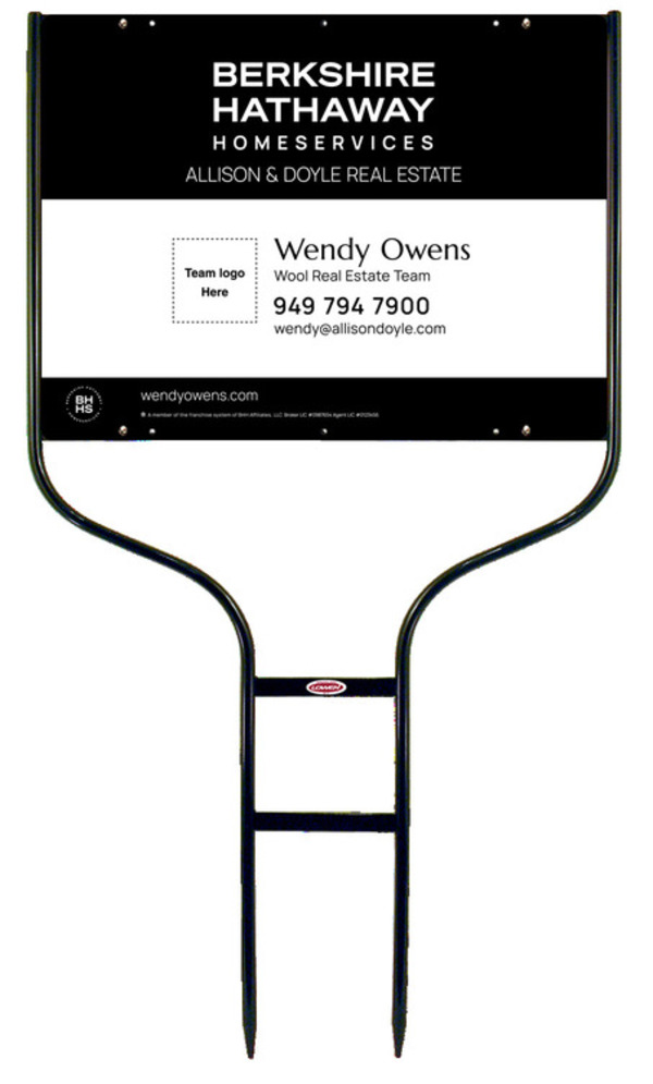 Round Rod Frame and Team Logo Sign Panel Unit, 18h x 24w, Steel