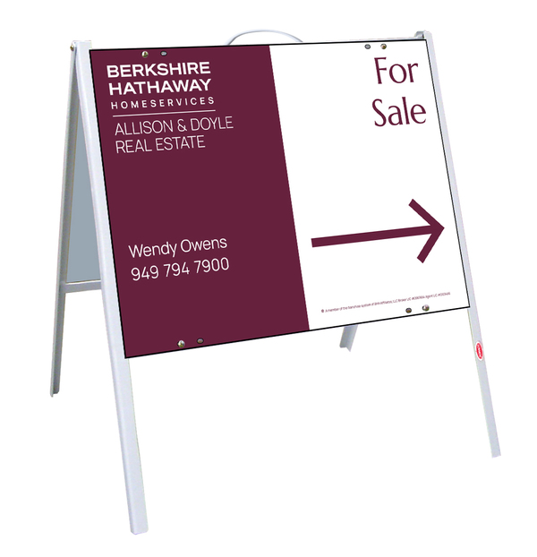 A-Frame and Agent For Sale Sign Panel Unit, 18h x 24w, .050 Poly