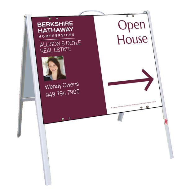 A-Frame and Agent Photo Open House Sign Panel Unit, 18h x 24w, .050 Poly