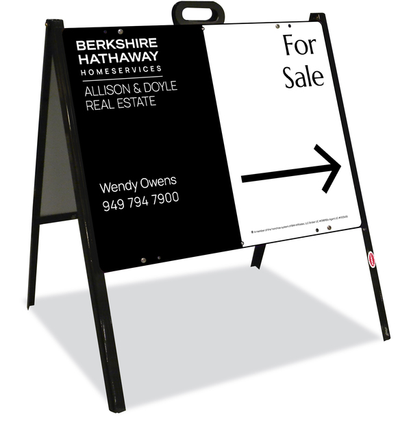 A-Frame and Agent For Sale Sign Panel Unit, 18h x 24w, Steel