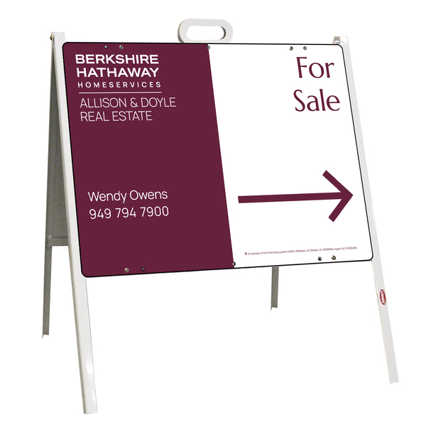 A-Frame and Agent For Sale Sign Panel Unit, 18h x 24w, Steel