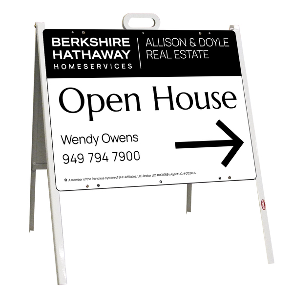 A-Frame and Agent Open House Sign Panel Unit, 18h x 24w, Steel
