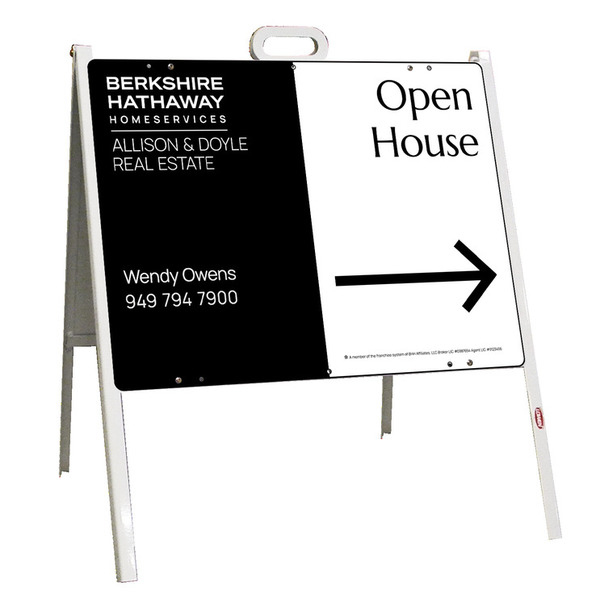 A-Frame and Agent Open House Sign Panel Unit, 18h x 24w, Steel