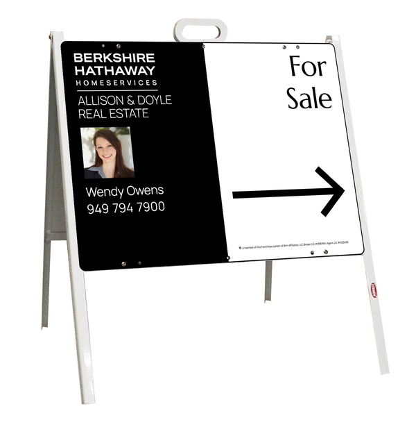 A-Frame and Agent Photo For Sale Sign Panel Unit, 18h x 24w, Steel