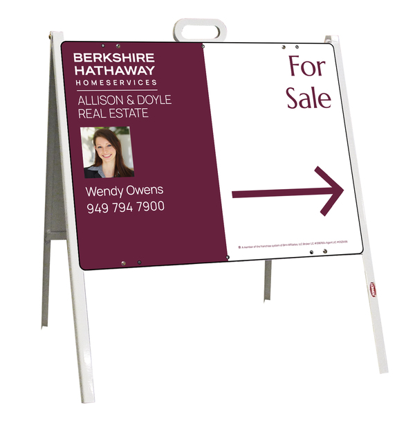 A-Frame and Agent Photo For Sale Sign Panel Unit, 18h x 24w, Steel