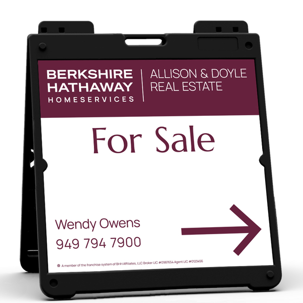 Heavy Duty Plastic A-Frame and Agent For Sale Sign Panel Unit, 24h x 24w, Aluminum Composite