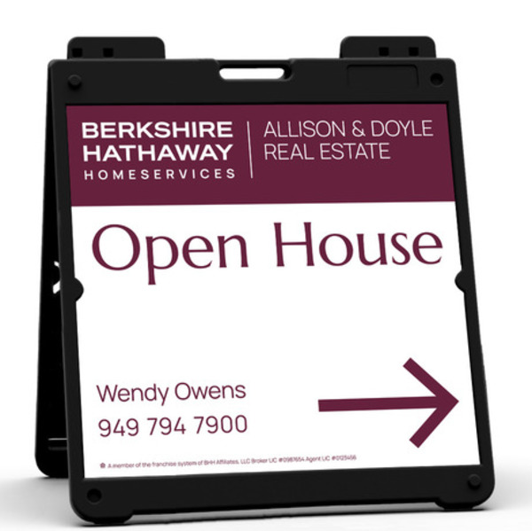 Heavy Duty Plastic A-Frame and Agent Open House Sign Panel Unit, 24h x 24w, Aluminum Composite