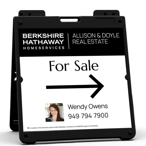 Heavy Duty Plastic A-Frame and Agent Photo For Sale Sign Panel Unit, 24h x 24w, Aluminum Composite