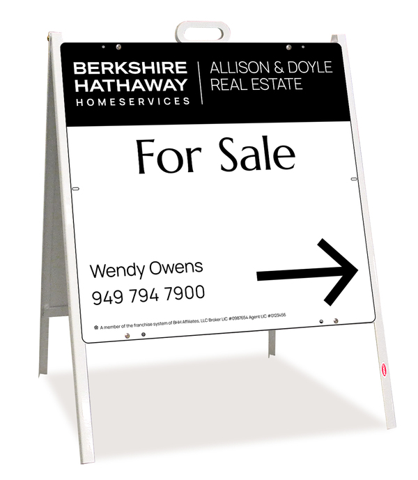 A-Frame and Agent For Sale Sign Panel Unit, 24h x 24w, Steel