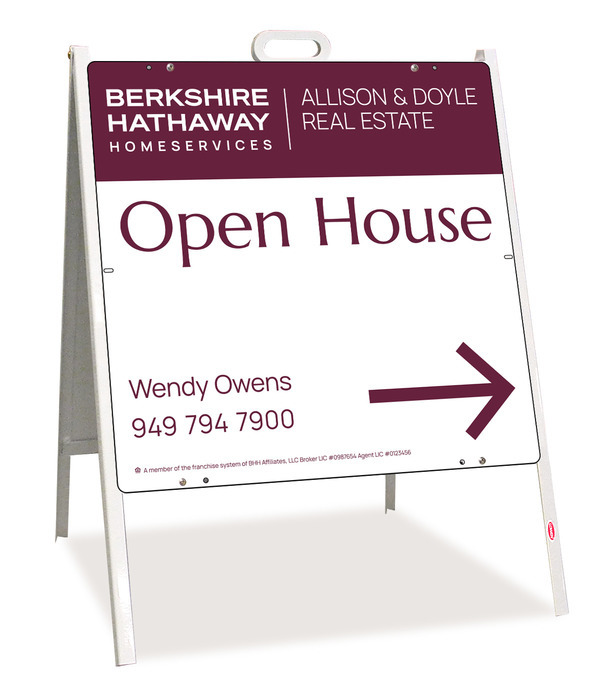 A-Frame and Agent Open House Sign Panel Unit, 24h x 24w, Steel