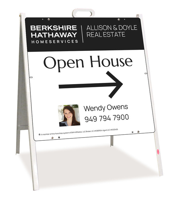 A-Frame and Agent Photo Open House Sign Panel Unit, 24h x 24w, Steel