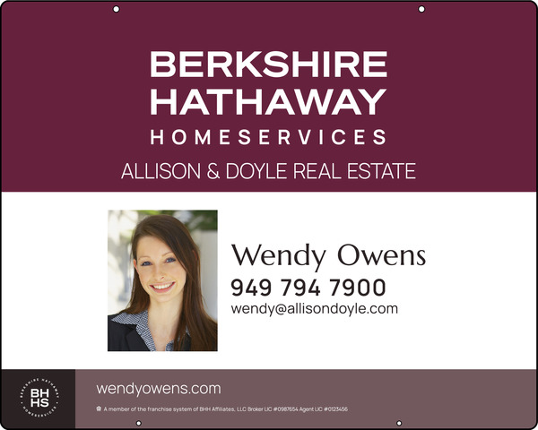 Hanging Agent Photo Sign Panel, 24h x 30w, Steel