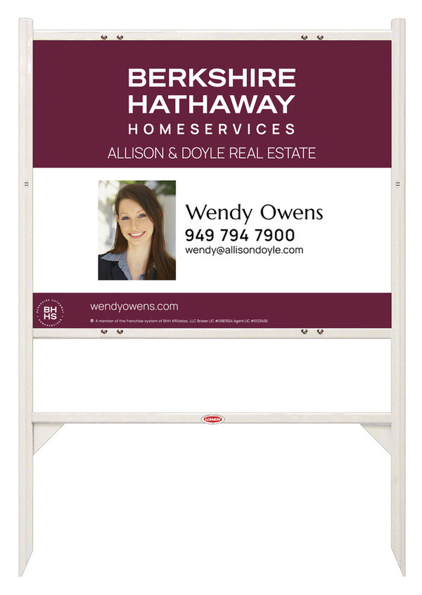 Angle Iron Frame and Agent Photo Sign Panel Unit, 24h x 30w, Steel