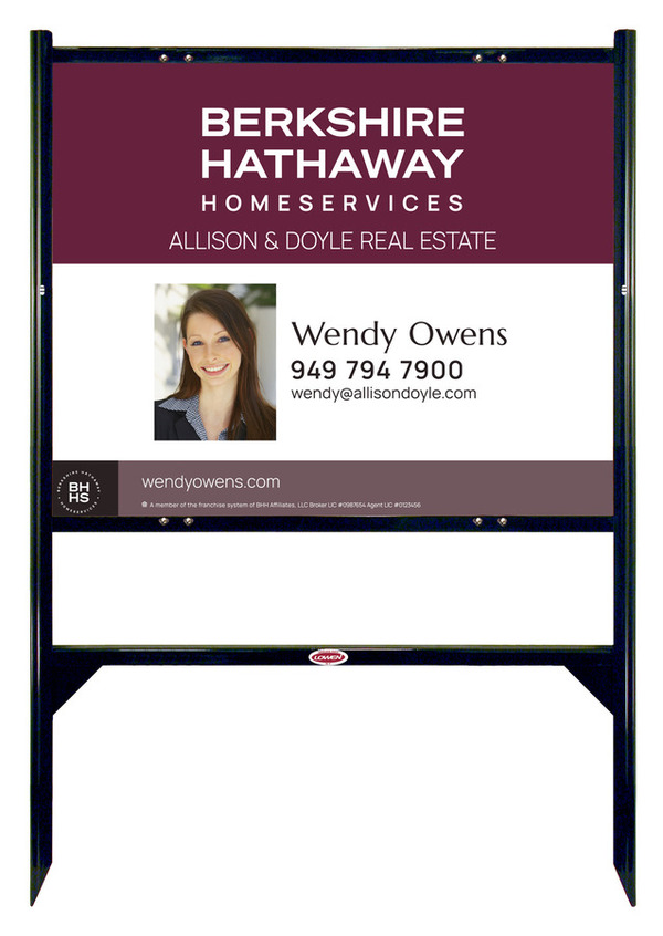 Angle Iron Frame and Agent Photo Sign Panel Unit, 24h x 30w, Steel