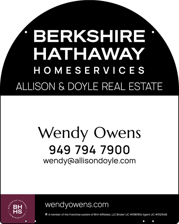 Hanging Arc Top Agent Sign Panel, 30h x 24w, 3mm Aluminum Composite