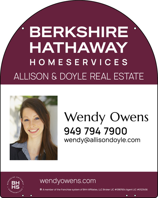 Hanging Arc Top Agent Photo Sign Panel, 30h x 24w, 3mm Aluminum Composite