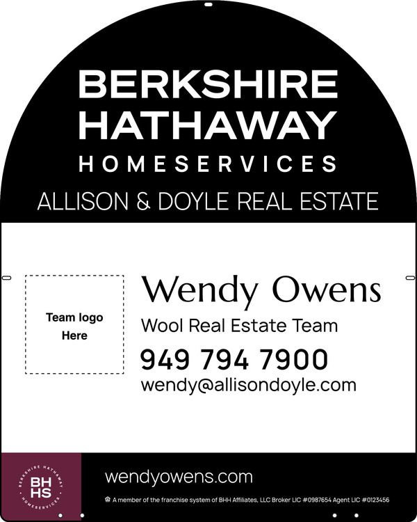 Arc Top Team Logo Sign Panel, 30h x 24, Steel