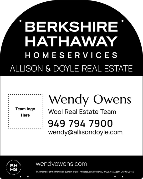 Reflective Hanging Yard Arm Dome Team Logo Sign Panel, 30h x 24w, 3mm Aluminum Composite