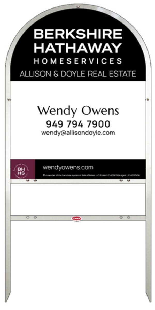 Arc Top Frame w 1 rider inserts and Agent Sign Panel Unit, 30h x 24w, Steel