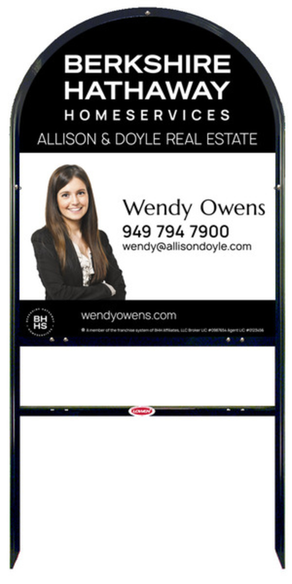 Arc Top Frame w 1 rider inserts and Cut Out Photo Sign Panel Unit, 30h x 24w, Steel