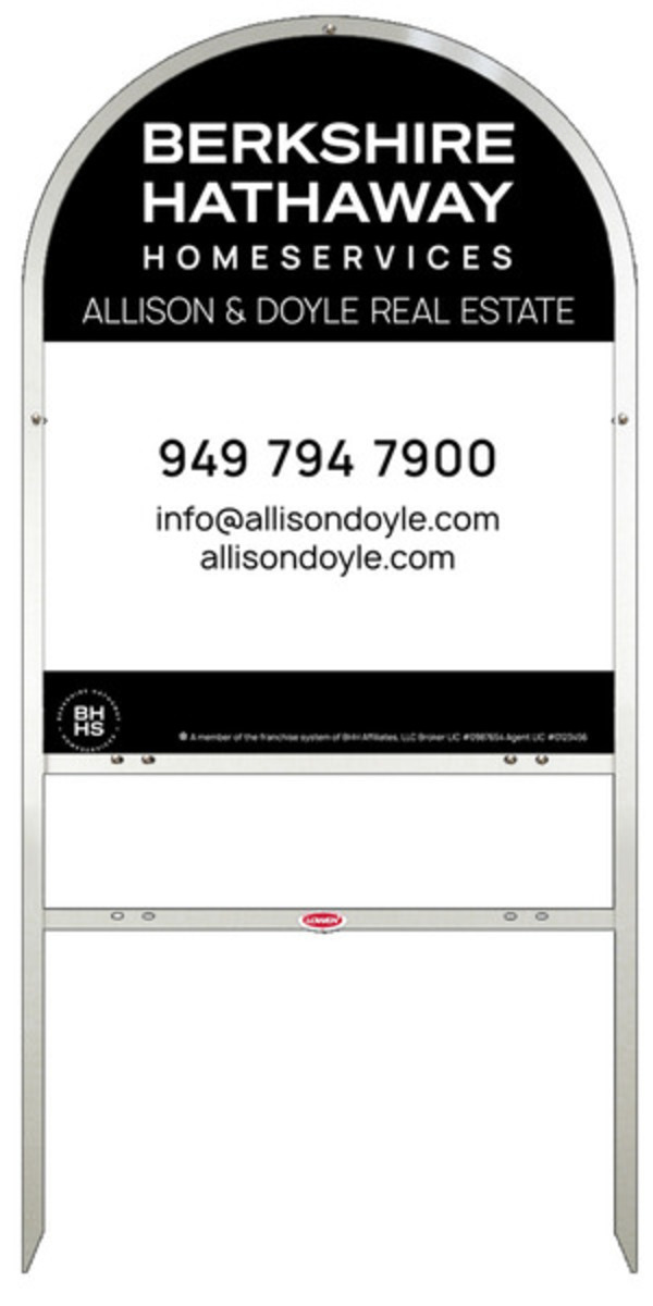 Arc Top Frame w 1 rider inserts and Office Sign Panel Unit, 30h x 24w, Steel