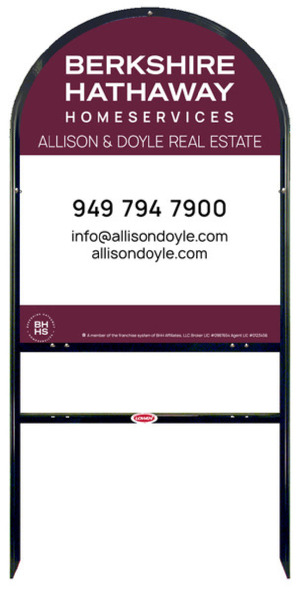 Arc Top Frame w 1 rider inserts and Office Sign Panel Unit, 30h x 24w, Steel