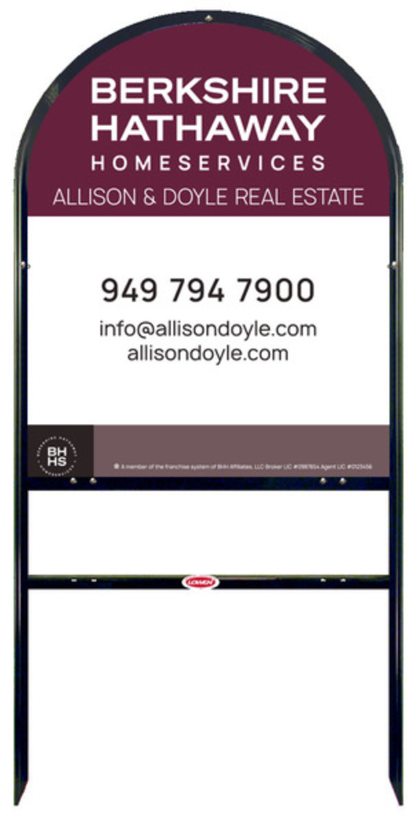 Arc Top Frame w 1 rider inserts and Office Sign Panel Unit, 30h x 24w, Steel