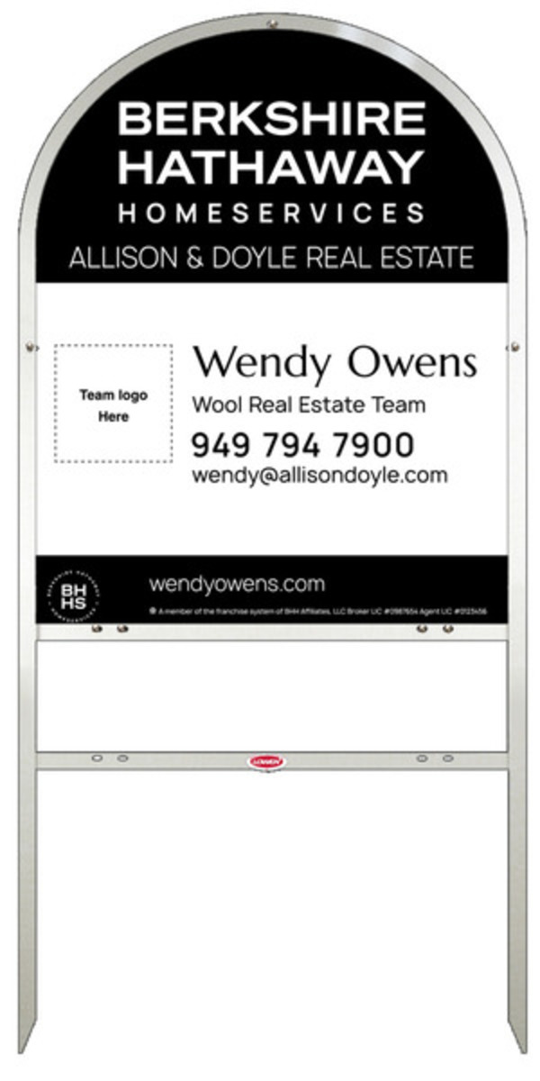 Arc Top Frame w 1 rider inserts and Team Logo Sign Panel Unit, 30h x 24w, Steel