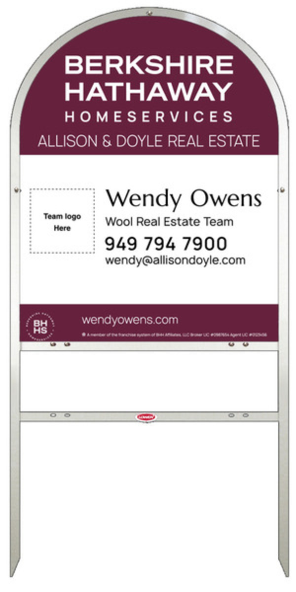 Arc Top Frame w 1 rider inserts and Team Logo Sign Panel Unit, 30h x 24w, Steel