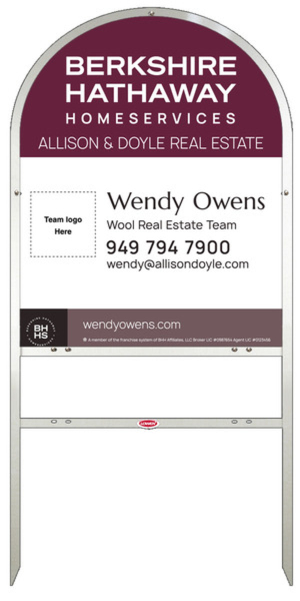 Arc Top Frame w 1 rider inserts and Team Logo Sign Panel Unit, 30h x 24w, Steel