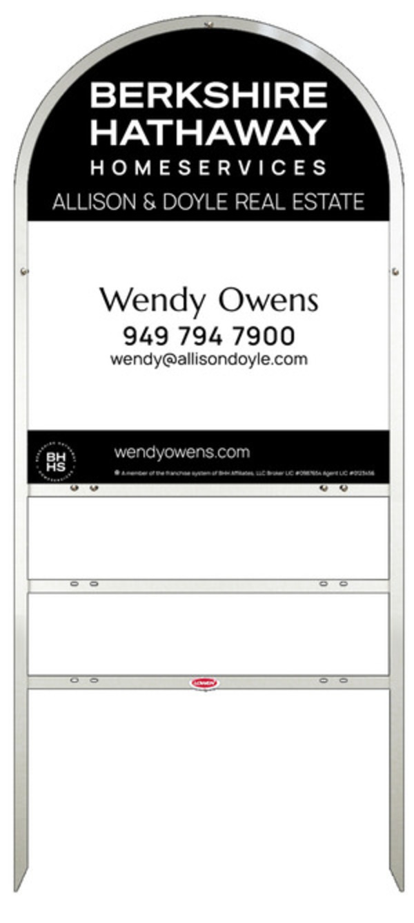 Arc Top Frame w 2 rider inserts and Agent Sign Panel Unit, 30h x 24w, Steel