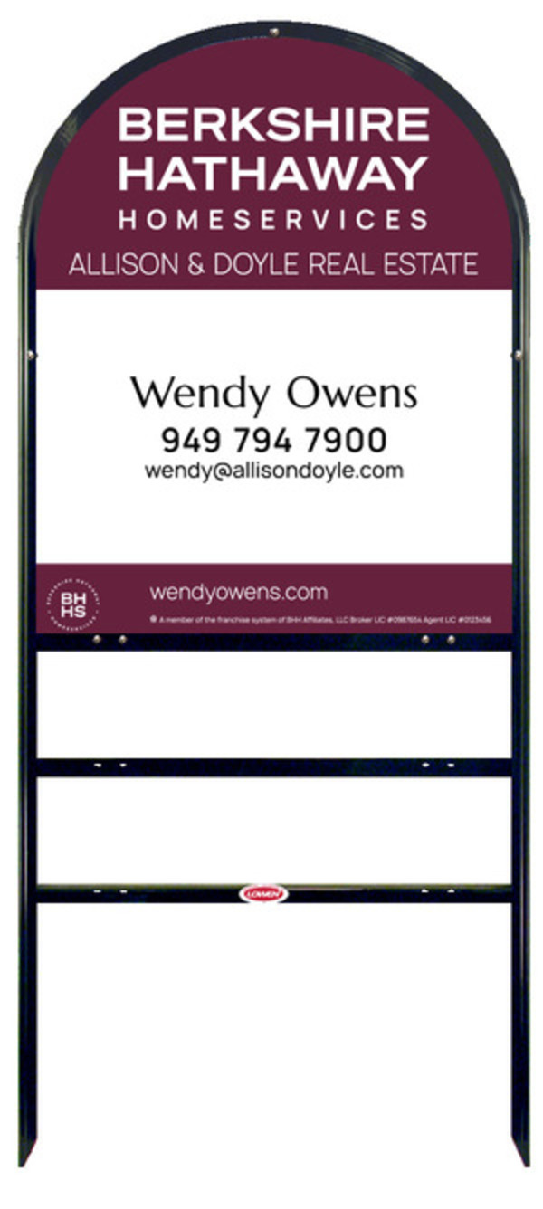 Arc Top Frame w 2 rider inserts and Agent Sign Panel Unit, 30h x 24w, Steel