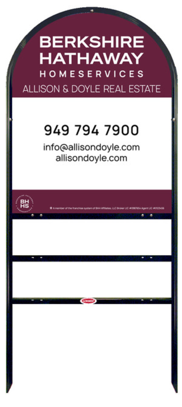 Arc Top Frame w 2 rider inserts and Office Sign Panel Unit, 30h x 24w, Steel