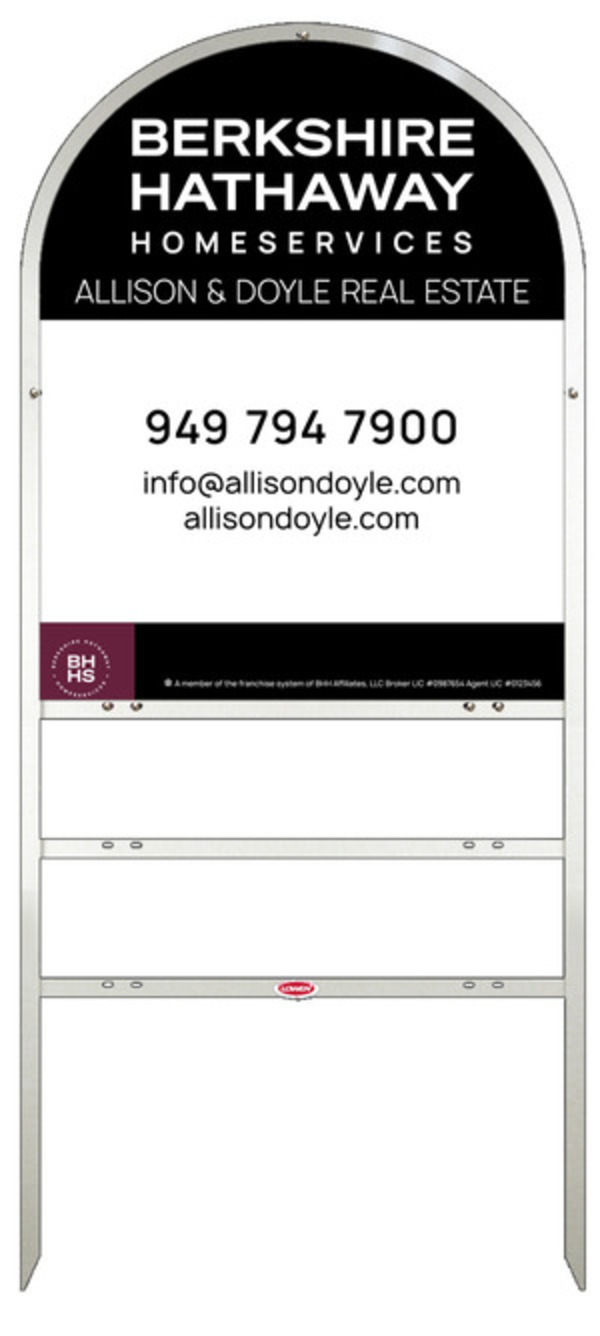 Arc Top Frame w 2 rider inserts and Office Sign Panel Unit, 30h x 24w, Steel