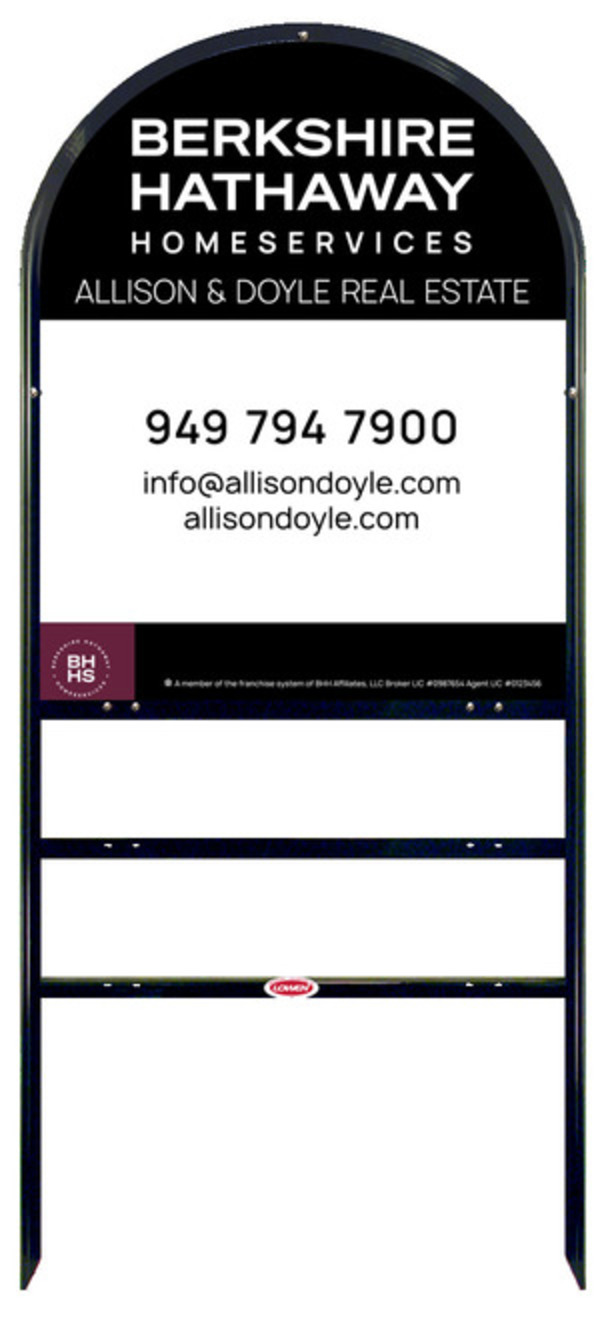 Arc Top Frame w 2 rider inserts and Office Sign Panel Unit, 30h x 24w, Steel