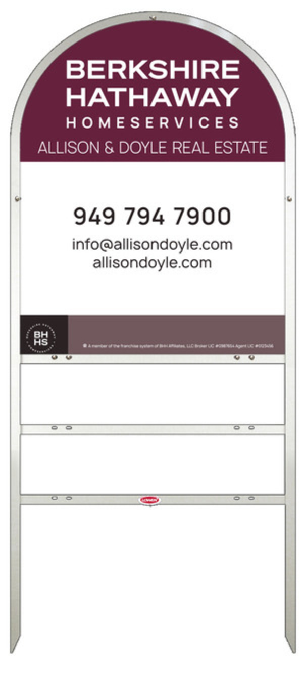 Arc Top Frame w 2 rider inserts and Office Sign Panel Unit, 30h x 24w, Steel