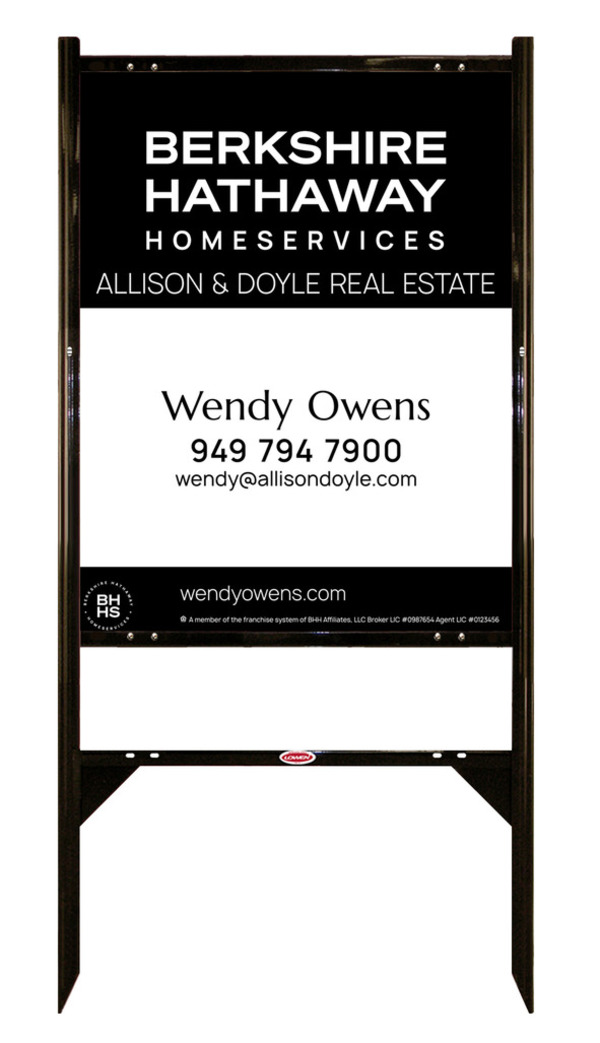 Angle Iron Frame and Agent Sign Panel Unit, 30h x 24w, Steel