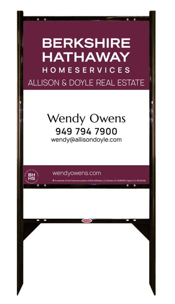 Angle Iron Frame and Agent Sign Panel Unit, 30h x 24w, Steel