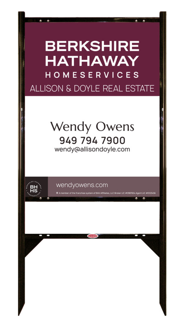 Angle Iron Frame and Agent Sign Panel Unit, 30h x 24w, Steel